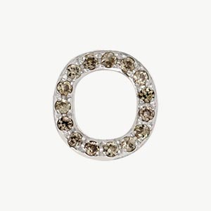 White Gold, Brown Diamond Letter Bead - Image 13
