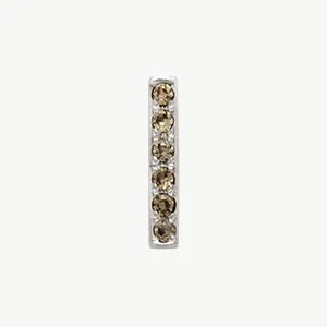 White Gold, Brown Diamond Letter Bead - Image 19