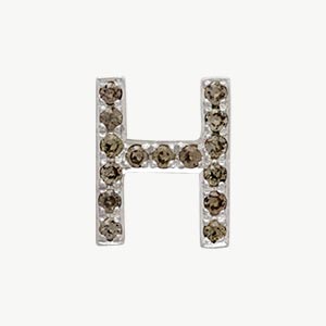 White Gold, Brown Diamond Letter Bead - Image 20