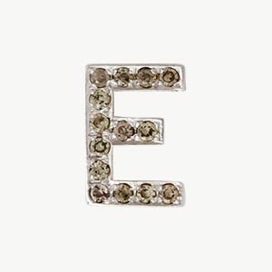 White Gold, Brown Diamond Letter Bead - Image 23