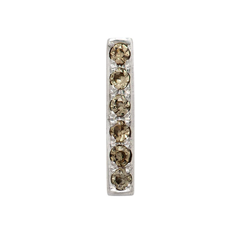 White Gold, Brown Diamond Letter Bead - Image 45