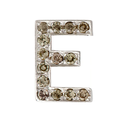 White Gold, Brown Diamond Letter Bead - Image 49