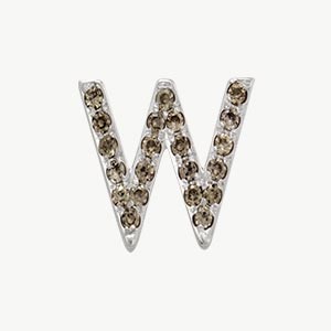 White Gold, Brown Diamond Letter Bead - Image 5