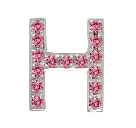 White Gold, Pink Sapphire Letter Bead - Image 10