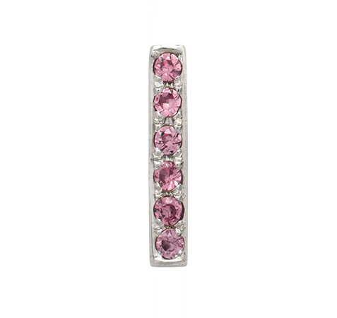 White Gold, Pink Sapphire Letter Bead - Image 11