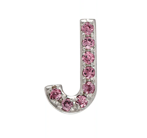 White Gold, Pink Sapphire Letter Bead - Image 12