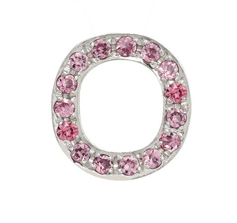White Gold, Pink Sapphire Letter Bead - Image 17