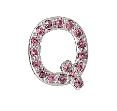 White Gold, Pink Sapphire Letter Bead - Image 19