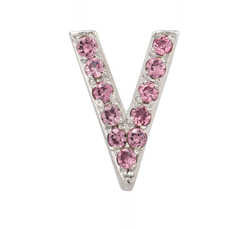 White Gold, Pink Sapphire Letter Bead - Image 24