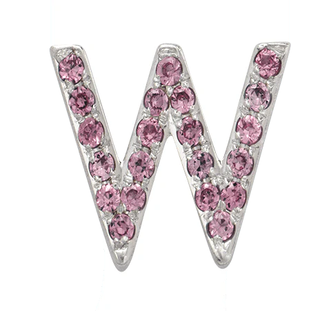 White Gold, Pink Sapphire Letter Bead - Image 25