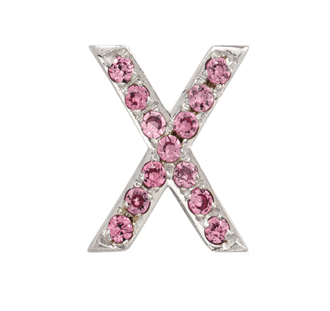 White Gold, Pink Sapphire Letter Bead - Image 26
