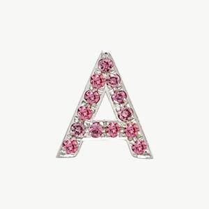 White Gold, Pink Sapphire Letter Bead - Image 29