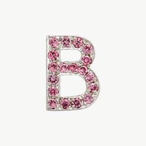 White Gold, Pink Sapphire Letter Bead - Image 30