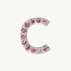 White Gold, Pink Sapphire Letter Bead - Image 31