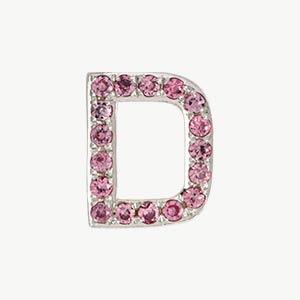 White Gold, Pink Sapphire Letter Bead - Image 32