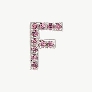 White Gold, Pink Sapphire Letter Bead - Image 34