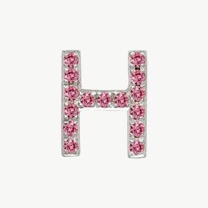 White Gold, Pink Sapphire Letter Bead - Image 36