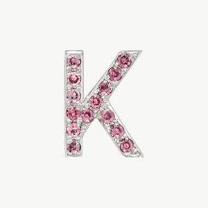 White Gold, Pink Sapphire Letter Bead - Image 39