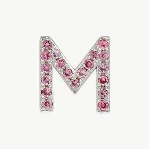 White Gold, Pink Sapphire Letter Bead - Image 41