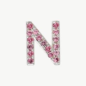 White Gold, Pink Sapphire Letter Bead - Image 42