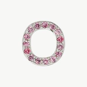 White Gold, Pink Sapphire Letter Bead - Image 43