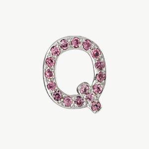 White Gold, Pink Sapphire Letter Bead - Image 45