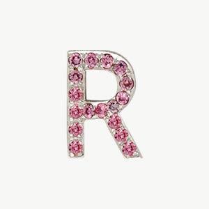 White Gold, Pink Sapphire Letter Bead - Image 46