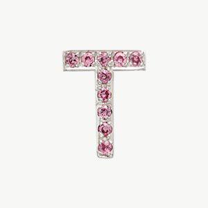 White Gold, Pink Sapphire Letter Bead - Image 48