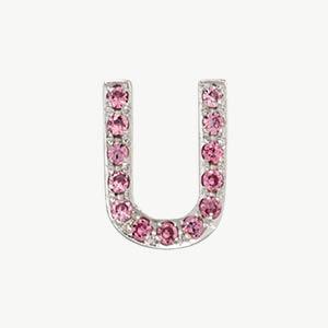 White Gold, Pink Sapphire Letter Bead - Image 49