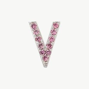White Gold, Pink Sapphire Letter Bead - Image 50