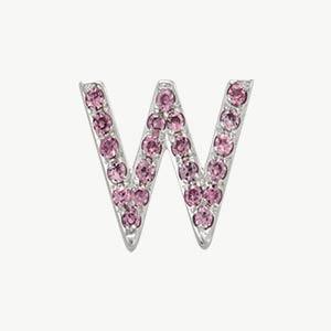 White Gold, Pink Sapphire Letter Bead - Image 51