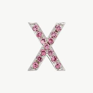 White Gold, Pink Sapphire Letter Bead - Image 52