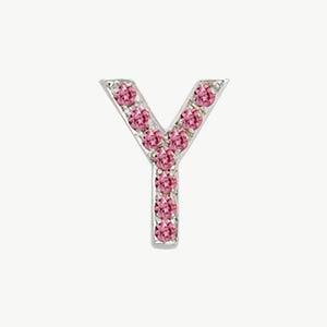 White Gold, Pink Sapphire Letter Bead - Image 53