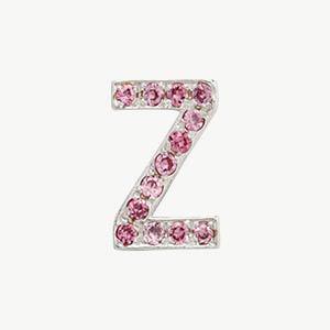 White Gold, Pink Sapphire Letter Bead - Image 54