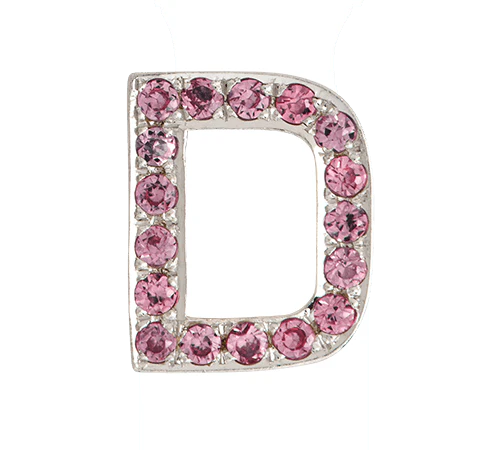 White Gold, Pink Sapphire Letter Bead - Image 6
