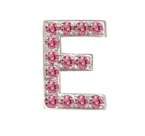 White Gold, Pink Sapphire Letter Bead - Image 7