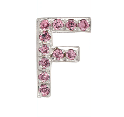 White Gold, Pink Sapphire Letter Bead - Image 8
