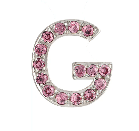 White Gold, Pink Sapphire Letter Bead - Image 9