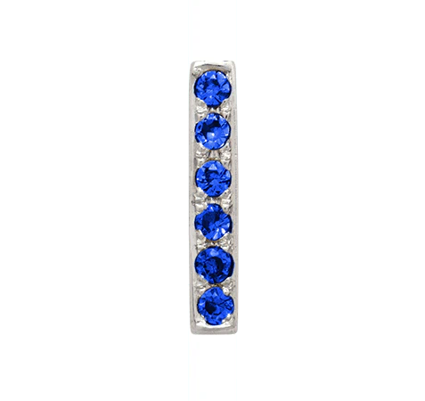White Gold, Blue Sapphire Letter Bead - Image 11