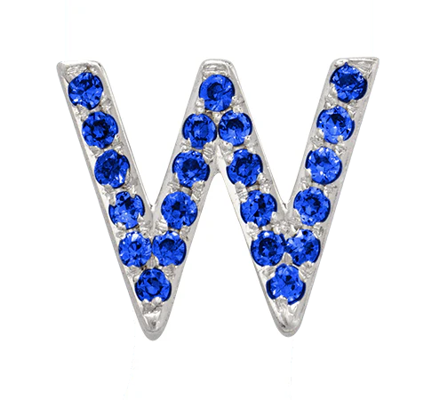White Gold, Blue Sapphire Letter Bead - Image 25