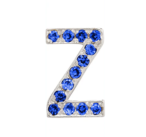 White Gold, Blue Sapphire Letter Bead - Image 28