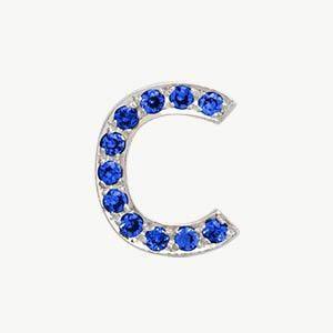 White Gold, Blue Sapphire Letter Bead - Image 31