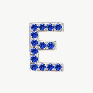 White Gold, Blue Sapphire Letter Bead - Image 33