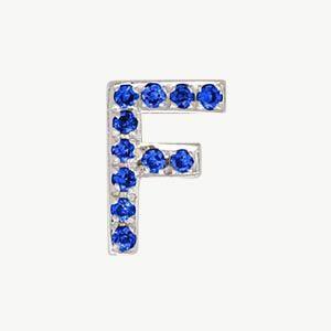 White Gold, Blue Sapphire Letter Bead - Image 34