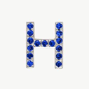 White Gold, Blue Sapphire Letter Bead - Image 36