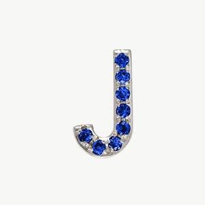 White Gold, Blue Sapphire Letter Bead - Image 38