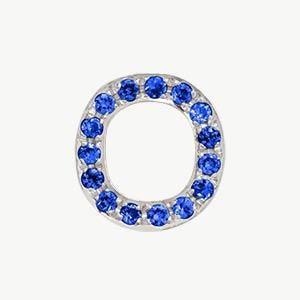 White Gold, Blue Sapphire Letter Bead - Image 43
