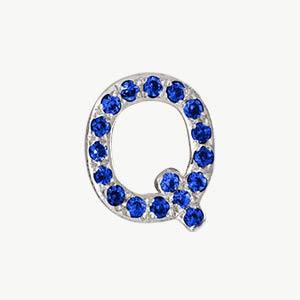 White Gold, Blue Sapphire Letter Bead - Image 45