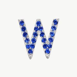 White Gold, Blue Sapphire Letter Bead - Image 51