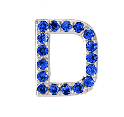 White Gold, Blue Sapphire Letter Bead - Image 6